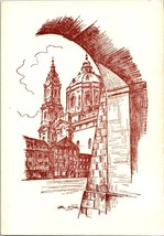 Postcard Art Pen and Ink Arch Church Akad. mal. Jar Misek Unposted  6 x 4&quot; - £5.67 GBP