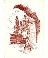 Postcard Art Pen and Ink Arch Church Akad. mal. Jar Misek Unposted  6 x 4&quot; - £5.68 GBP
