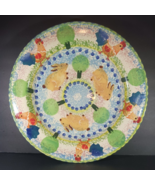 BELLINI PIU PLATTER Rabbits Chickens X Large 18" Italian Pottery Handpai... - $51.99
