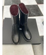 NIB 100% AUTH Chanel 14A G30254 Black Calfskin Leather High boots Sz 37 - £699.94 GBP