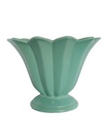 Vintage Mid Century Haeger  Blue Green Oval Fan  Vase Planter - $68.37 CAD