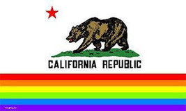 CALIFORNIA RAINBOW 3X5  FLAG FL435 gay pride poster new 3 x 5 banner rig... - $6.64