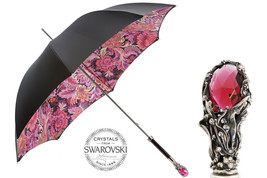 Pasotti Luxury Red Gem Woman Umbrella Polyester New - $440.00