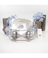 Tory Burch Virginia Small Metallic Silver Nylon Messenger Crossbody Bag NWT - $222.26