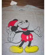 Walt Disney RETRO MICKEY MOUSE IN SANTA HAT CHRISTMAS T-Shirt LARGE NEW ... - $363.83 MXN