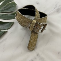Tilt Womens Vintage Y2k Glitter Belt Size S Gold Silver Floral Lace Stud... - £19.45 GBP