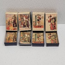 Vintage 4 Tiny Christmas Matchbox Puzzles Ornament Hong Kong Merrimack 2.5” - £15.42 GBP