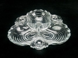 Cambridge Glass 3-Compartment Relish Dish, Trefoil Caprice Pattern, Scalloped - £19.22 GBP