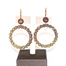 Rebecca Large Circle Earrings With Clear Crystals - £135.50 GBP