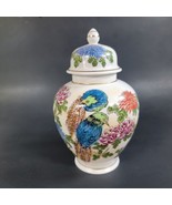 Vintage Chinese Porcelain Hand Painted Lidded Ginger Jar Lotus Flower Bird - €23,39 EUR