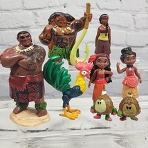 Disney Moana Character Figures Lot Of 8 Parents Maui Hei-Hei Kakamora  - $19.79