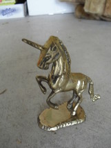 Cool Vintage Brass Metal Unicorn Figurine on Base - £14.24 GBP