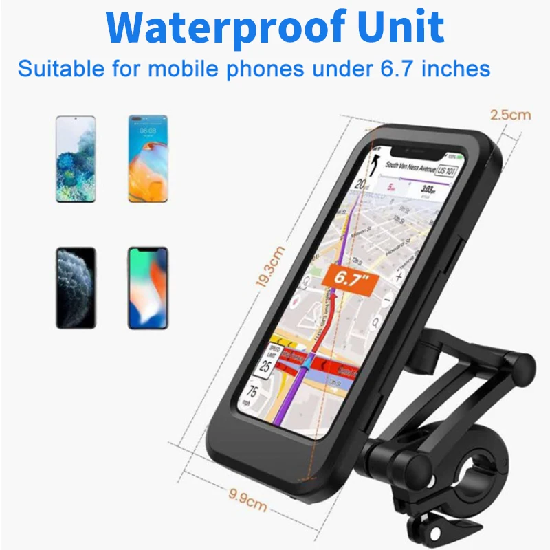 Sporting Bike Phone Holder Waterproof Motorcycle Phone Holder with TPU Touch Scr - £24.41 GBP