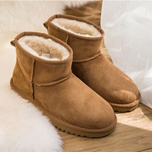 New 2021 fashion Australia Nature wool lined Cowhide upper ankle winter women cl - £86.52 GBP
