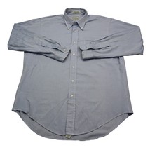 LL Bean Dress Shirt Mens 16.5 35 Blue Button Down Long Sleeve Collared - $19.68