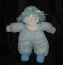 11&quot; Vintage Pier 1 One Imports Baby Blue &amp; White Doll Stuffed Animal Plush Toy - £34.17 GBP