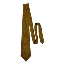 Vintage 1960s Superba Dacron Polyester Tie Olive Green Gold Paisley 54" x 3.5" - $25.84 CAD