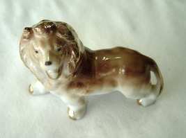  Vintage Roaring Lion Figurine Ceramic Hand Painted Japan Gold Accents - $24.99