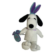 NEW Whitman’s Peanuts Snoopy Easter Plush 8” Blue &amp; Purple Bunny Ears &amp; Basket - £7.42 GBP