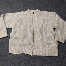 Vintage Eddie Bauer Sweater Jacket Adult Large Gray Wool Blend Full Zip ... - $27.67