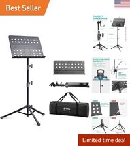 Sheet Music Stand-Metal Professional Portable Perforated Music Stand wit... - $58.02