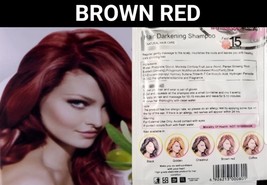 5 Pcs Brown Red Herbal Hair Dye SHAMPOO-DYE Gray Hair Permanent Colors - £11.79 GBP+