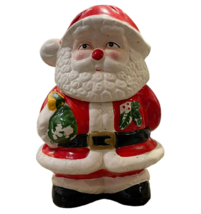 VTG Santa Claus St. Nick Ceramic Porcelain Cookie Jar Christmas Holiday Decor - £26.87 GBP