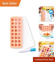 Heart Ice Cube Tray with Lid - 24 Cavity Silicone Mold for Valentine’s C... - $14.80