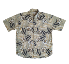 Crossings Men&#39;s Light Green Tropical Floral Front Button Hawaiian Shirt SZ L - £15.02 GBP
