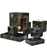 Labradorite Stone Bathroom Accessories Set Home Furniture Interior Bathr... - £1,363.49 GBP