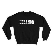 Lebanon : Gift Sweatshirt Flag College Script Calligraphy Country Lebanese Expat - £23.14 GBP