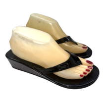 Simply Vera Wang Women Size 8 M Black 1.5&quot; Wedge Heels Sandals Slides Shoes - £16.83 GBP