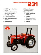 One(1) Massey Ferguson MF 231 Tractor Dealer Sales Specifications Brochure - $15.71