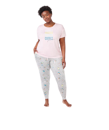 Joyspun Women’s Short Sleeve T-Shirt Joggers Pajama Set 2-Piece, Plus Si... - £22.97 GBP