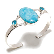 Larimar London Blue Topaz Gemstone Handmade Jewelry Bangle Adjustable SA 208 - £5.97 GBP