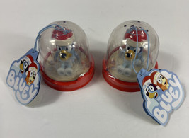 2 Bluey Toy Christmas Ornament 2.5” Figure - BLUEY IN SANTA HAT with Gift Tag, - £15.85 GBP