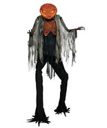 Animated Halloween 7 FT Scarecrow Jack O&#39; Lantern Flamelight Chest Light... - £229.22 GBP