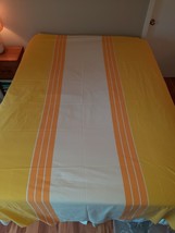 Wamsutta Scuda Bob Van Allen Solid Stripe Twin Flat Sheet Yellow Orange ... - £27.22 GBP