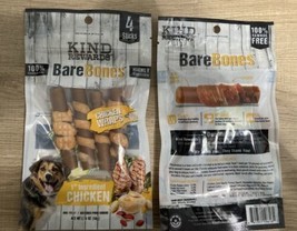 (2)Kind Rewards Bare Bones 100% Rawhide Free Chicken Wraps Dog Treat.Exp... - £7.89 GBP