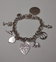 Sterling Silver Anniversary Charm Bracelet With Roc Sterling Charms  - £159.37 GBP
