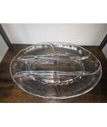 Silver City Glass Divided 5 Compartment Relish Tray Dish Silver Overlay  - £42.00 GBP