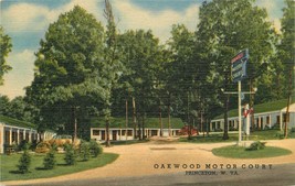 Oakwood Motor Court 1940s Princeton Wisconsin roadside Teich linen 5481 - $5.49