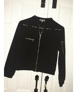 Fashion Nova Womens  Jacket Black Stretch Zip Sz Small - £31.15 GBP