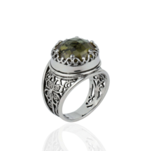 Filigree Art Alexandrite Gemstone Women Crown Silver Statement Ring - £34.91 GBP