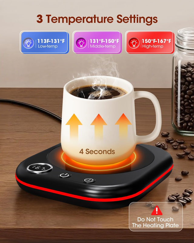Mug Warmer - 3 Temp Setting 113°F 131°F 167°F - Ambient Light - Coffee Mug Warme Item image 3