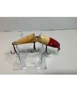 Creek Chub Vintage 5&quot; Wooden Jointed Pike Fishing Lure Used Red/White 3-... - £18.96 GBP