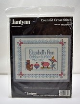 Janlynn &quot;Dreamland Sampler&quot; Birth Record Counted Cross Stitch Kit #57-34 - £15.14 GBP
