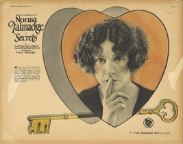 Frank Borzage&#39;s SECRETS (1924) Norma Talmadge Silent Film Title Lobby Card - £148.83 GBP