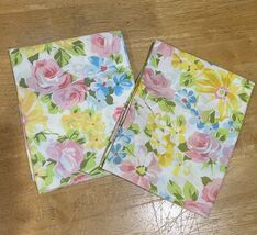 Vtg Pequot Floral Pillowcases Standard Pink Yellow Roses Flowers Cottage... - $18.80