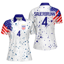 Becky Sauerbrunn #4 USWNT Soccer FIFA Women&#39;s World Cup 2023 Polo Shirt  - £37.01 GBP+